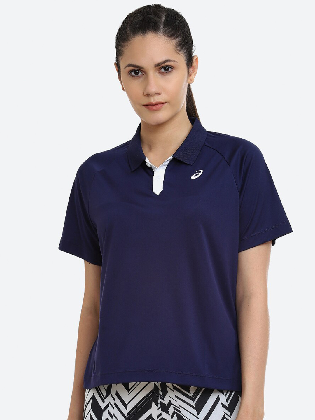 Buy ASICS Women Blue Checked COURT Tennis T Shirt Tshirts for Women