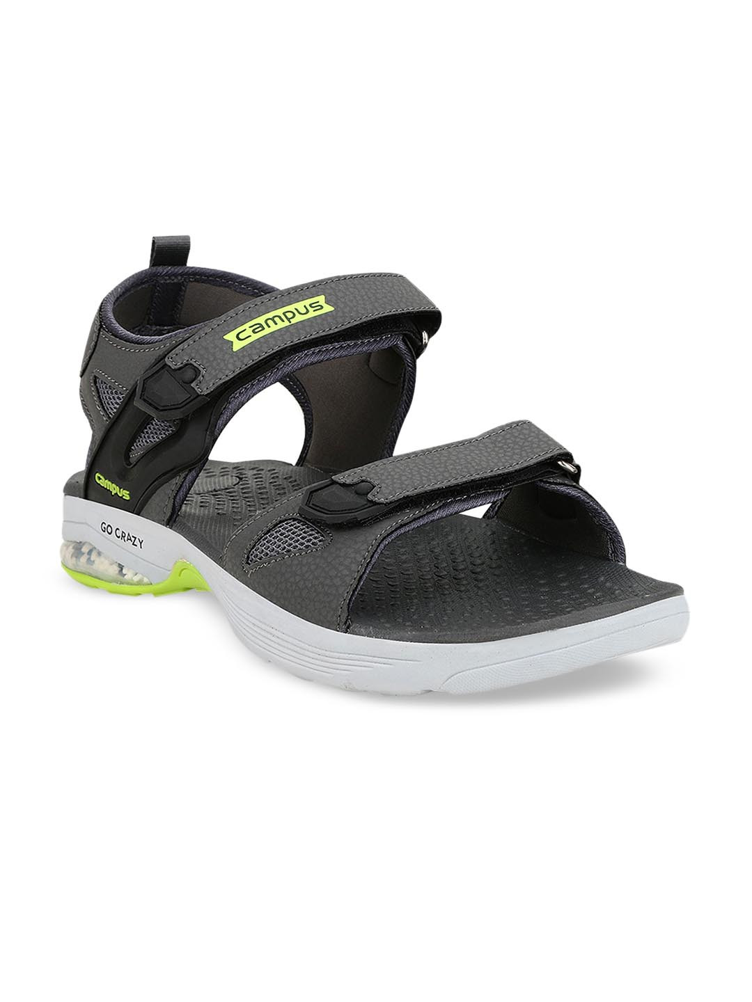 Buy Campus Men Grey & Florescent Green Sports Sandals - Sports Sandals for Men 14462520 | Myntra
