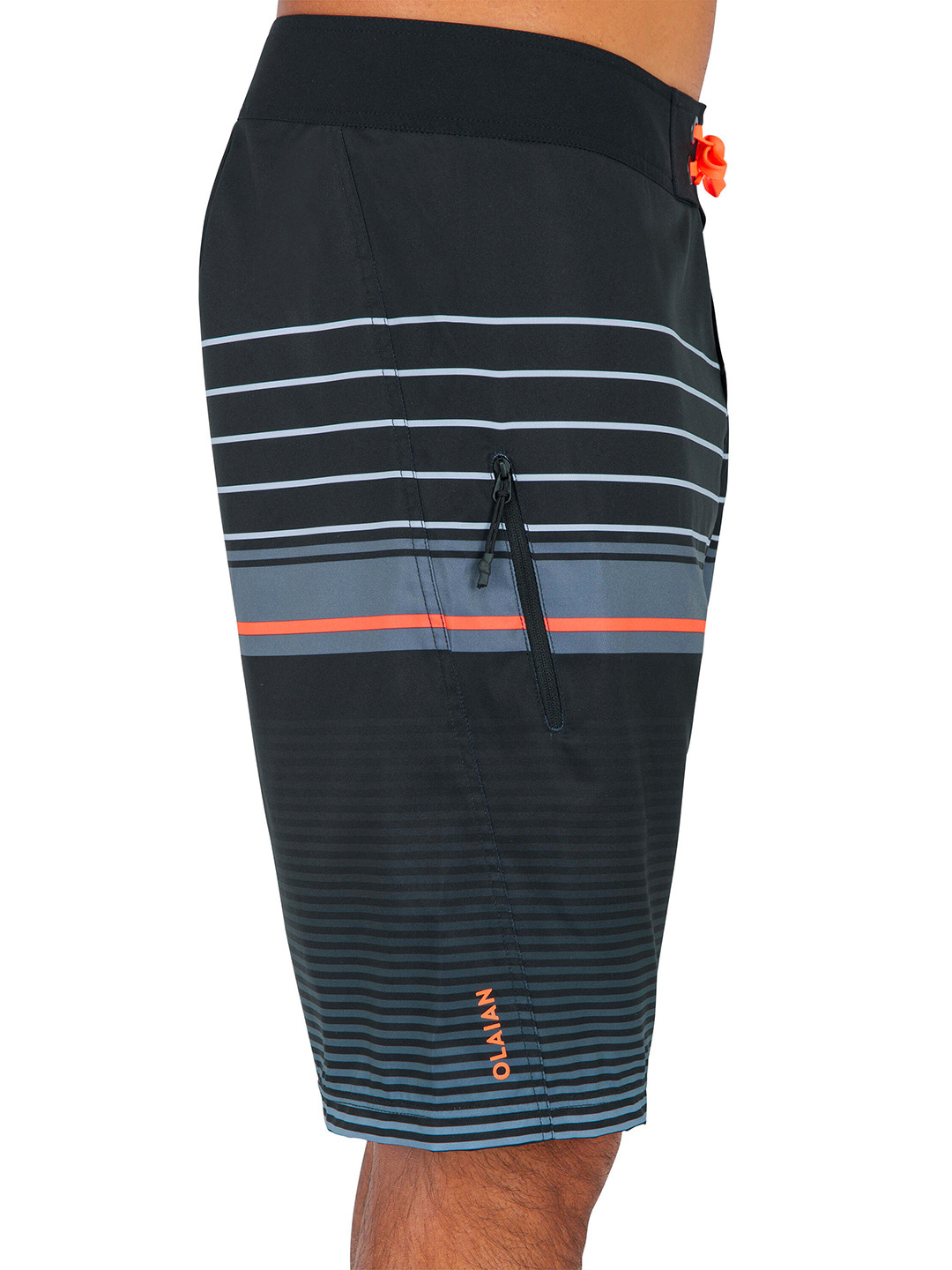 Buy OLAIAN By Decathlon Men Black Colourblocked Striped Mid Rise