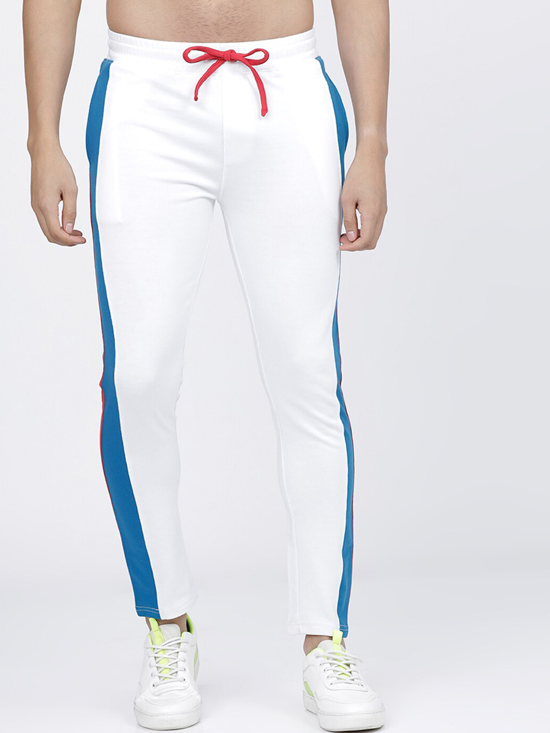 Buy The Indian Garage Co Men White Solid Slim Fit Track Pants Track