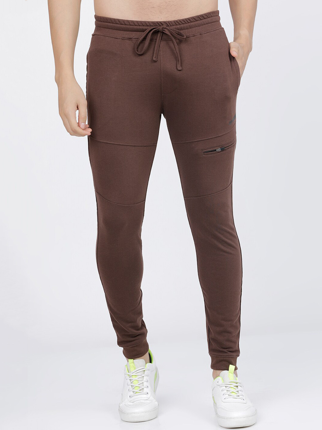 Buy The Indian Garage Co Men Brown Solid Slim Fit Joggers Track Pants