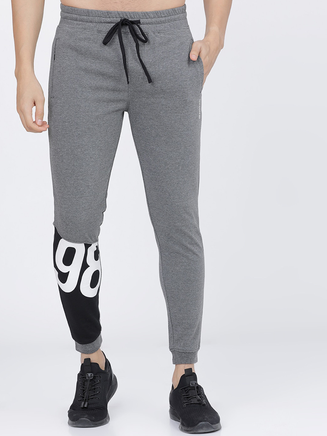Buy The Indian Garage Co Men Grey Solid Slim Fit Joggers Track Pants