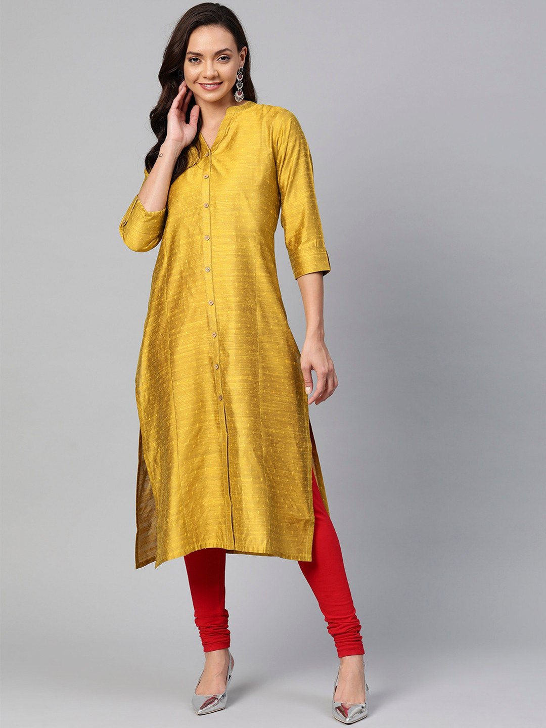 Buy KSUT Women Mustard Yellow Solid Kurta Kurtas for Women 14482676