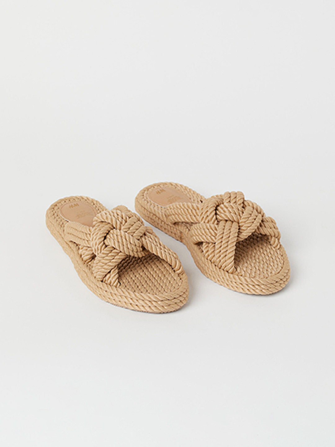 Buy H&M Women Beige Slides - Flip Flops for Women 14484550 | Myntra