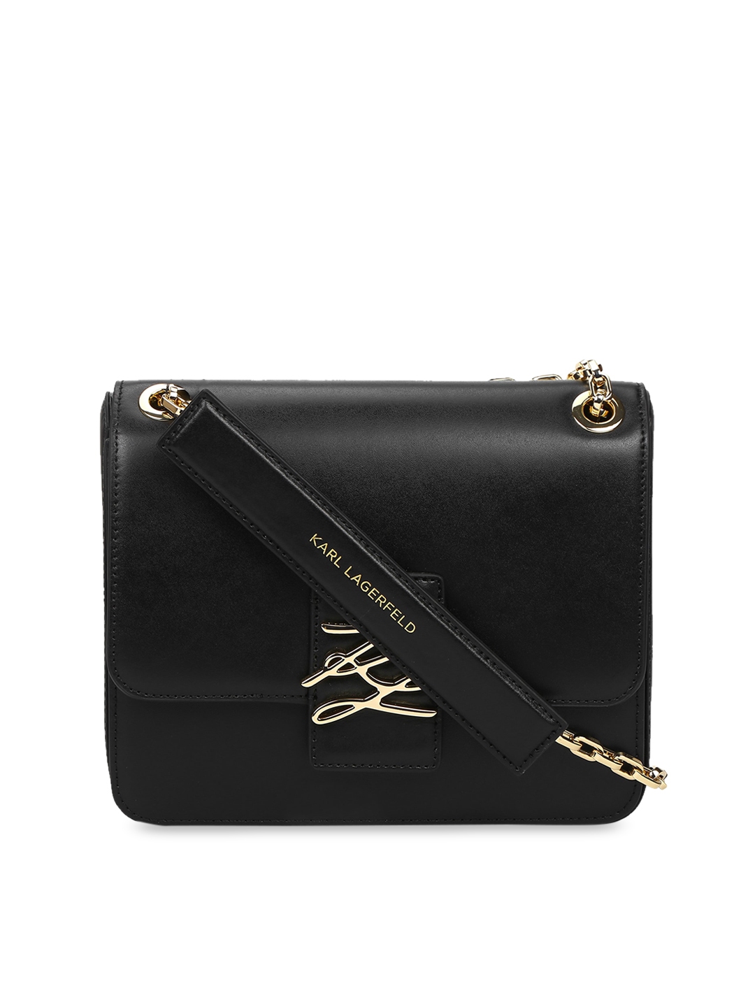 Buy Karl Lagerfeld Women Black Structured Sling Bag - Handbags for ...