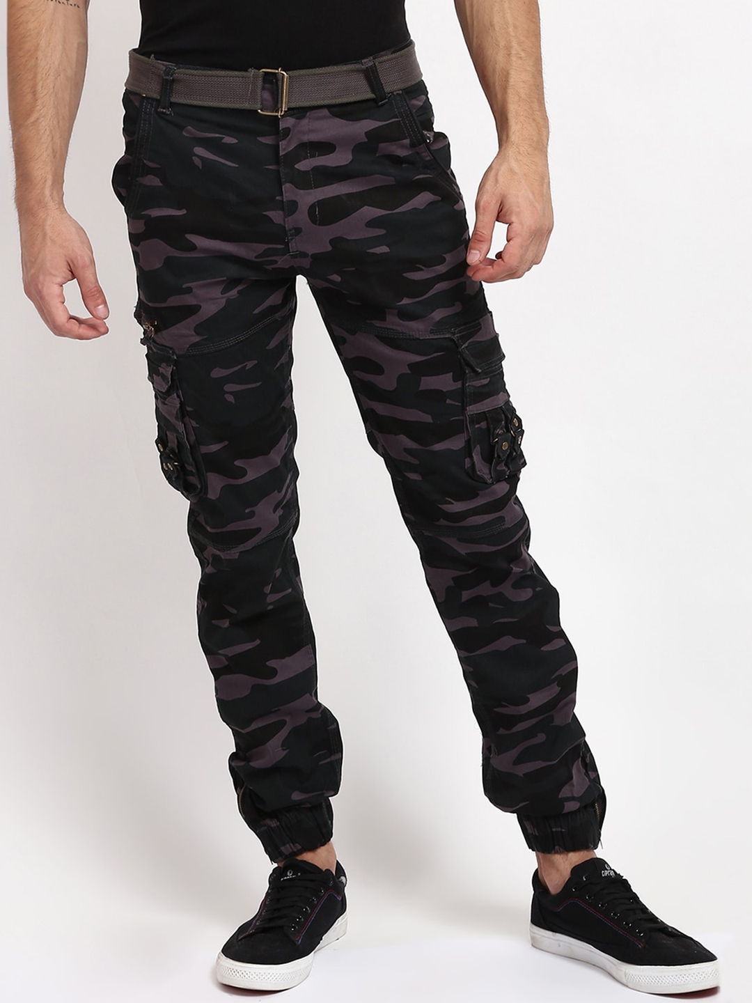 black camo trousers