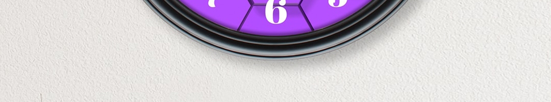 Buy RANDOM Purple & White Printed Contemporary Wall Clock - Clocks for ...