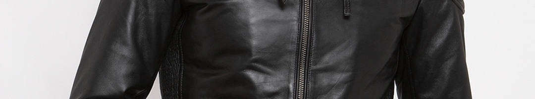 Buy WELBAWT Men Black Leather Lightweight Biker Jacket - Jackets for ...