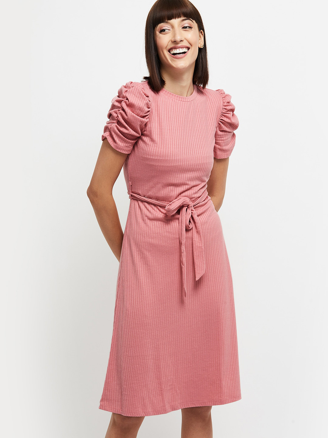 Buy Max Pink Striped Dress Dresses for Women 14732528 Myntra