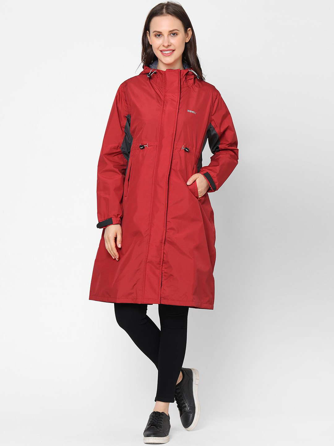 Buy Zeel Women Red Solid Rain Jacket Rain Jacket for Women 14732720