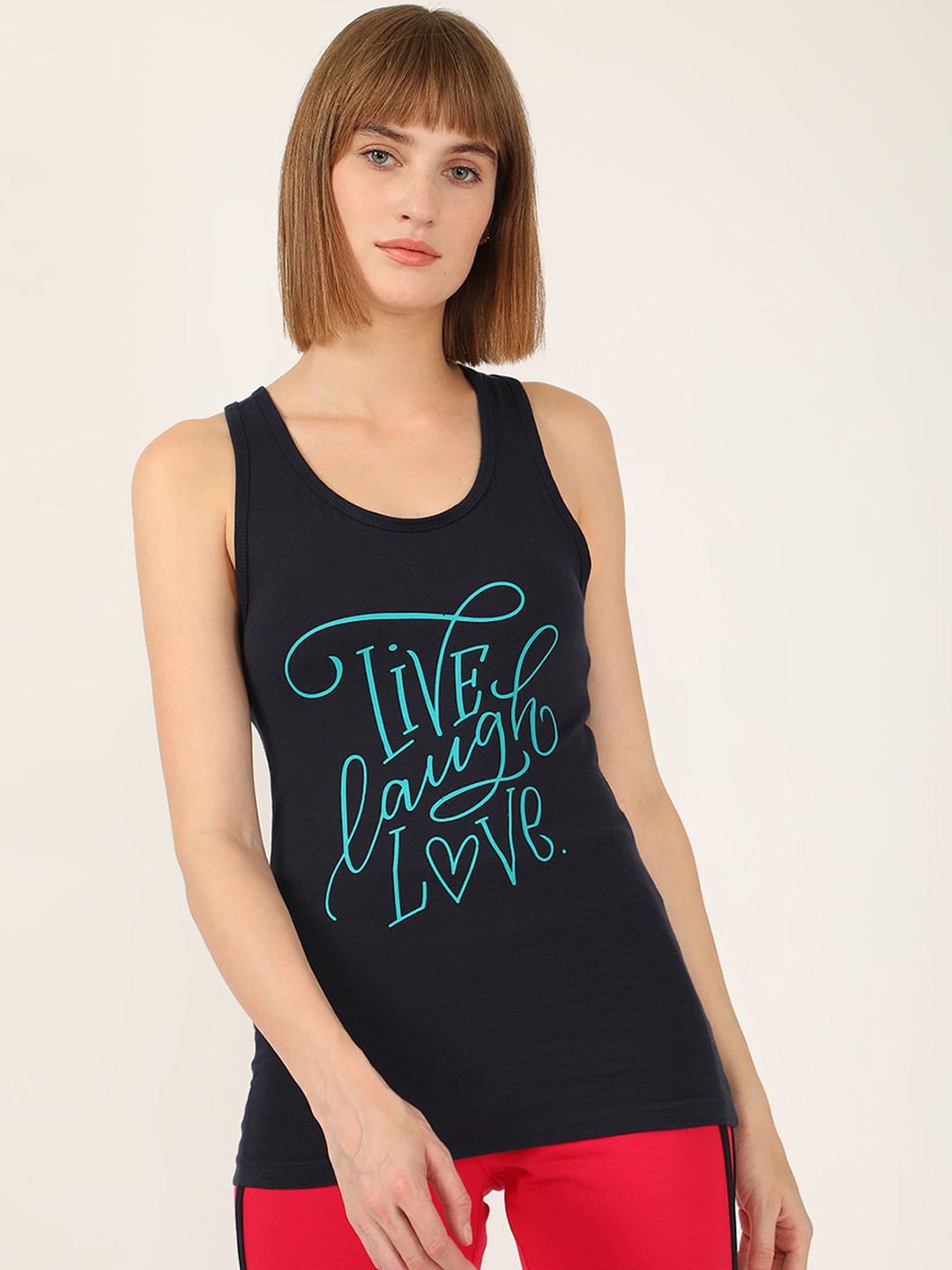 Body Color Inner Vest Buy V2 Value & Variety Women Navy Blue Printed Innerwear Vest ...