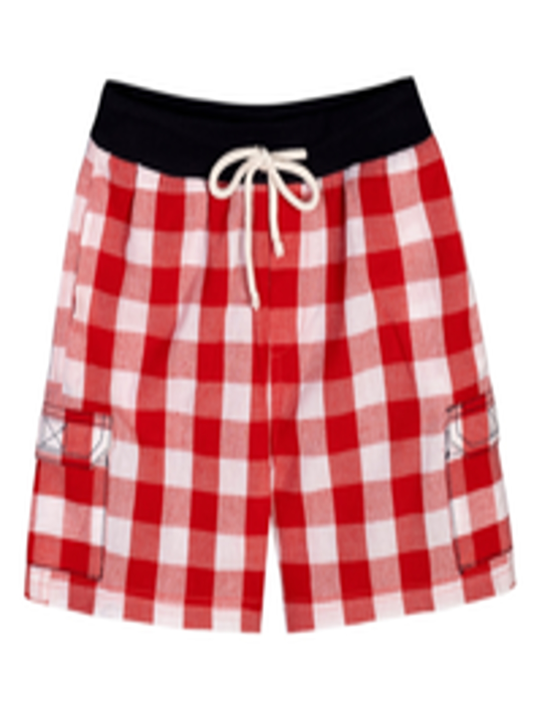 Buy Budding Bees Boys Red Checked Mid Rise Regular Shorts - Shorts for ...