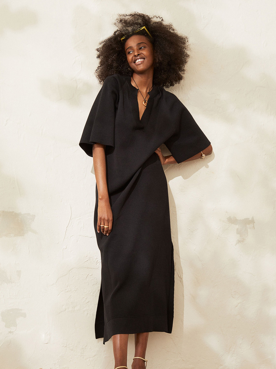 Buy H&M Women Black Solid Fine Knit Dress Dresses for Women 14745038