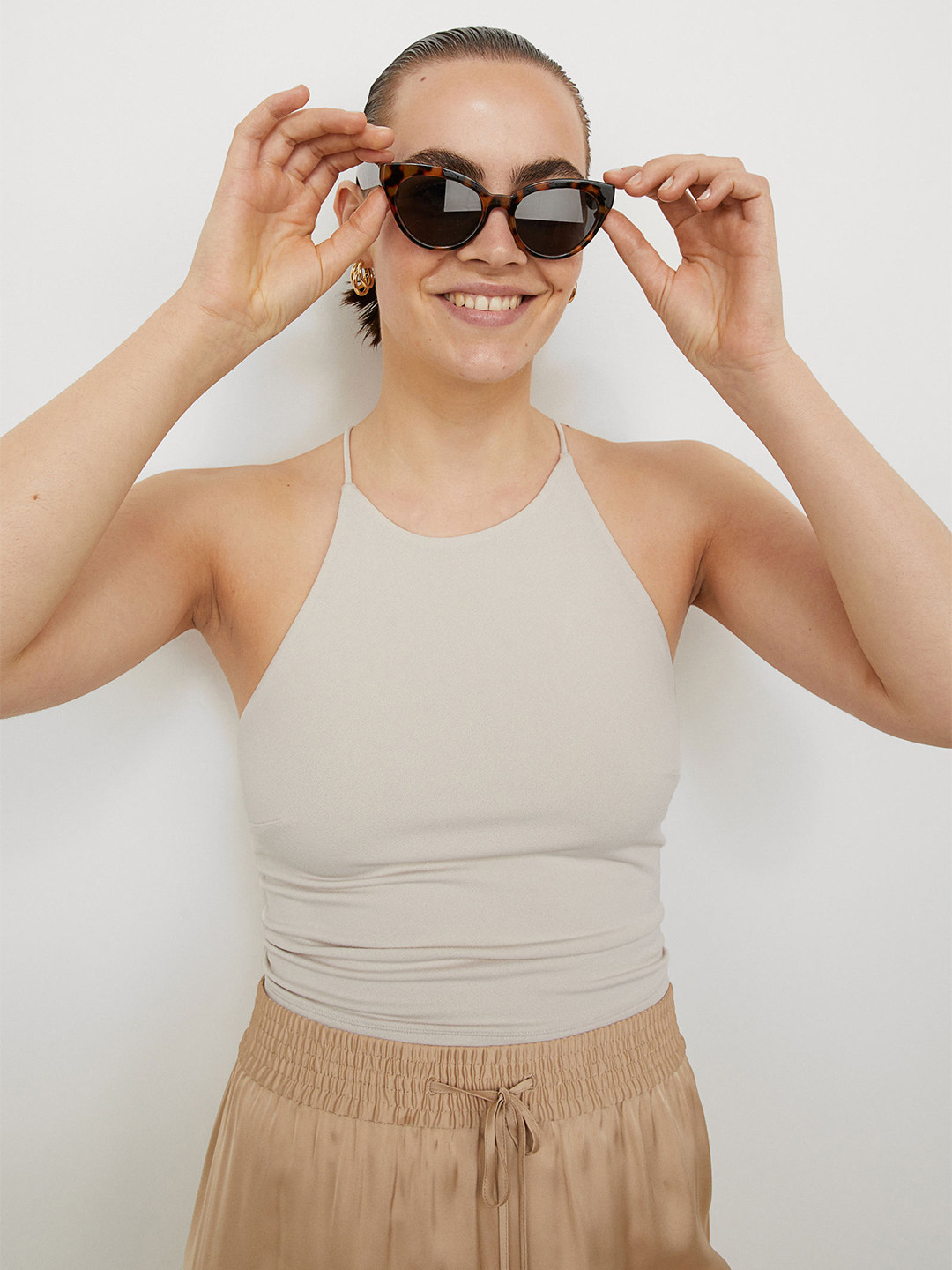 Buy H&M Beige Lacing Detail Top Tops for Women 14771994 Myntra