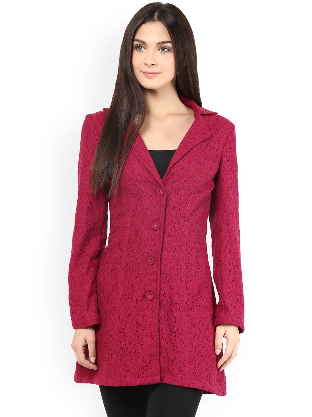 Buy The Vanca Maroon Coat - Coats for Women 1021212 | Myntra
