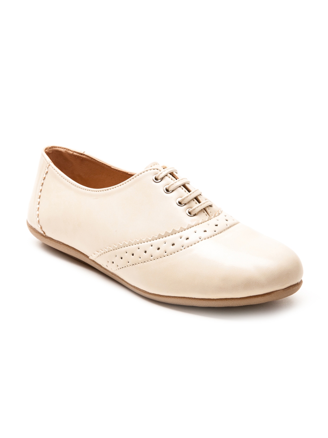 Buy Marc Loire Women Cream Coloured Oxfords - Casual Shoes for Women ...
