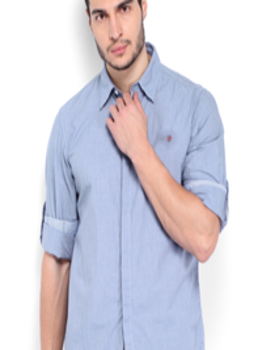 Buy Pepe Jeans Men Blue Magnolia Semi Fit Casual Shirt - Shirts for Men ...