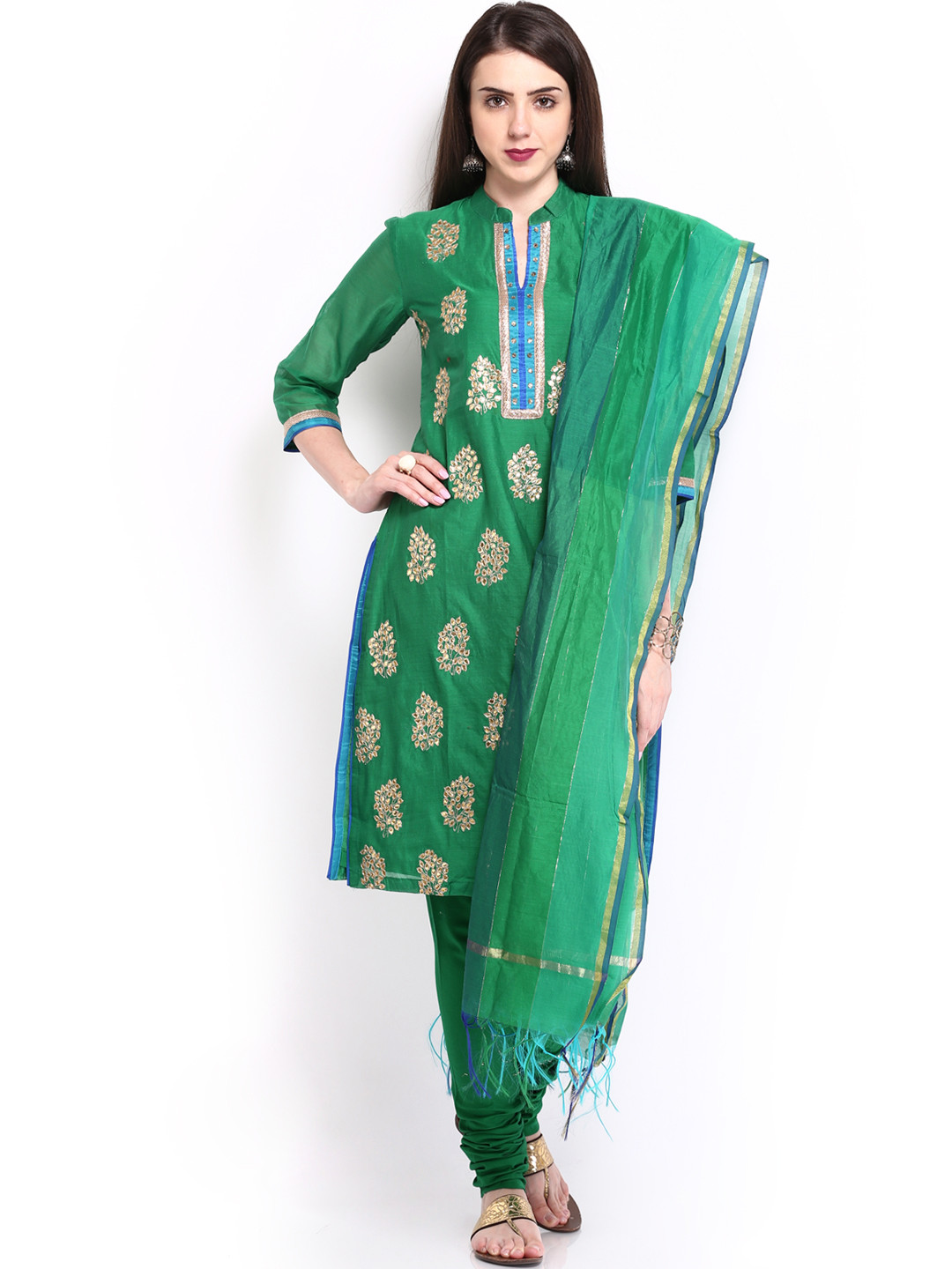 Buy BIBA OUTLET Women Green Churidar Kurta Kurta Sets for Women