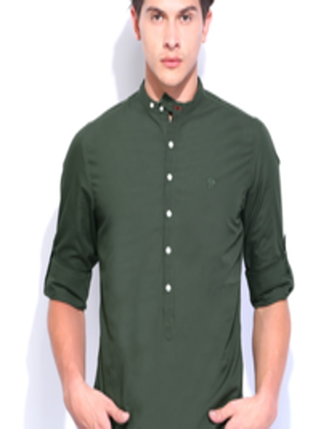 Buy Roadster Men Green Shelby Slim Fit Casual Shirt - Shirts for Men ...