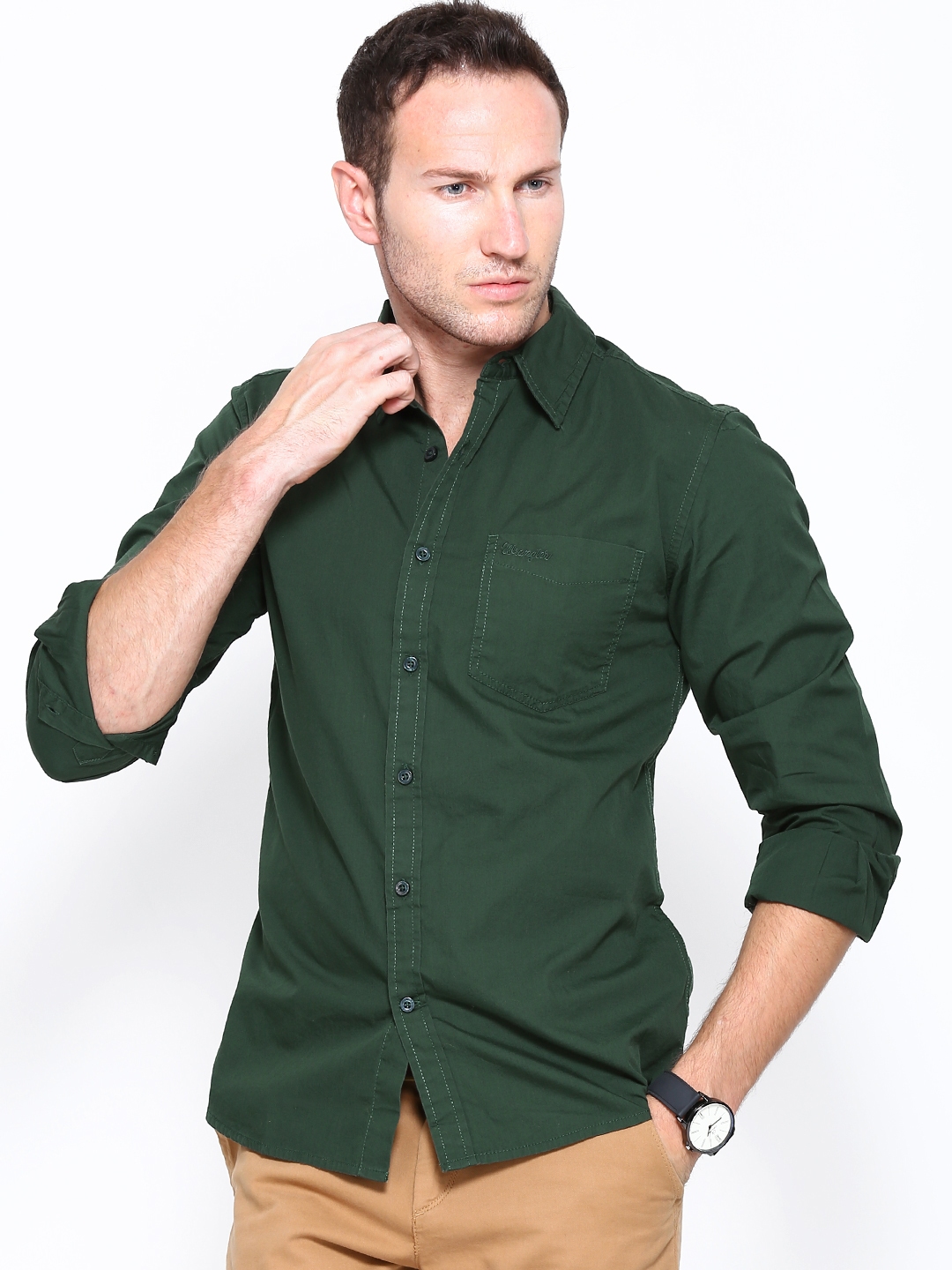 racing green casual shirts