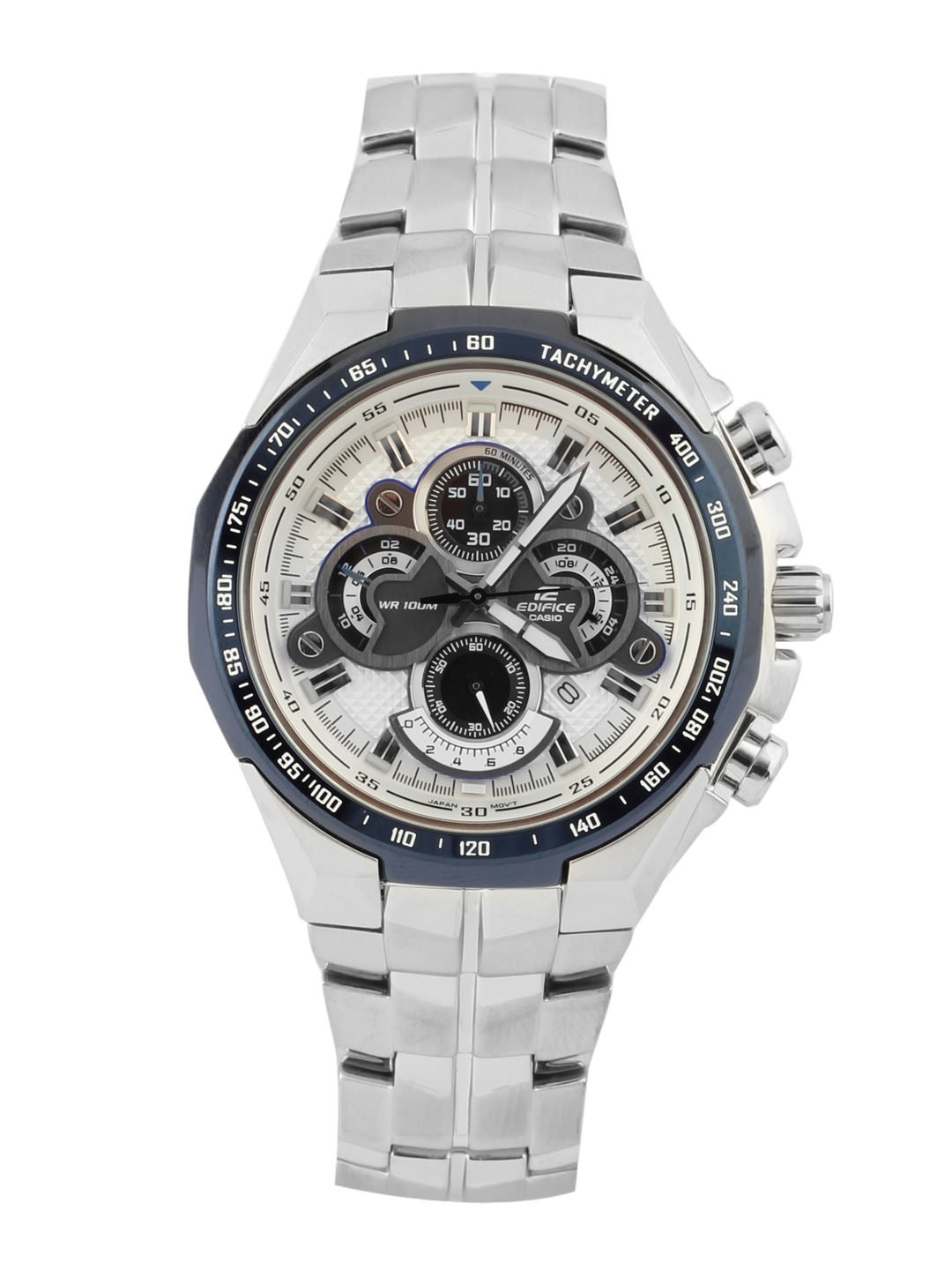 casio edifice men's chronograph silver stainless steel watch