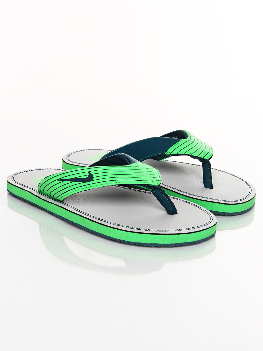 nike green flip flops