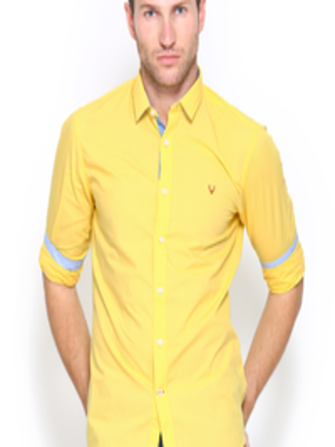 Buy Allen Solly Sport Men Yellow Custom Fit Casual Shirt - Shirts for ...
