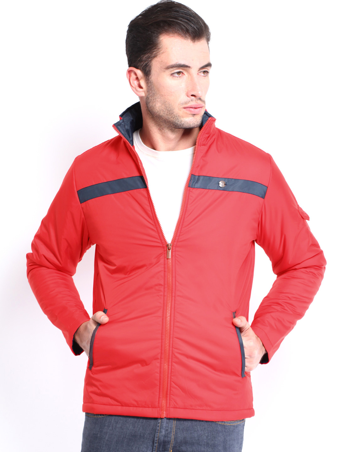 Buy Peter England Men Red Padded Jacket - Jackets for Men 447641 | Myntra