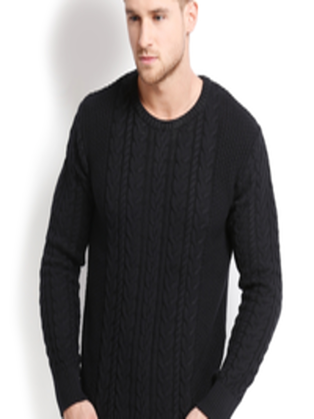 Buy People Men Black Sweater - Sweaters for Men 470229 | Myntra