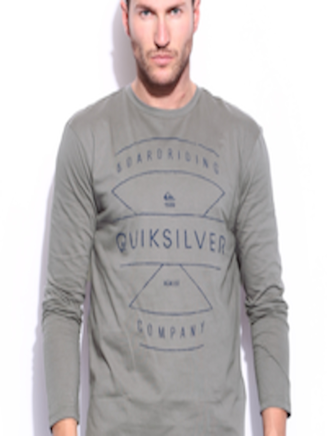 Buy Quiksilver Men Grey Printed Pure Cotton T Shirt - Tshirts for Men ...
