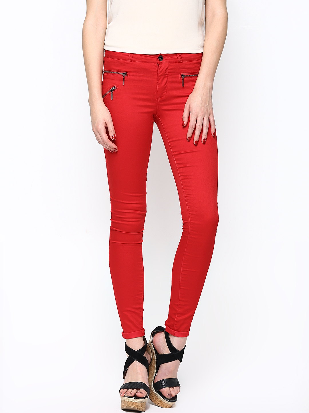 red trousers white stripe