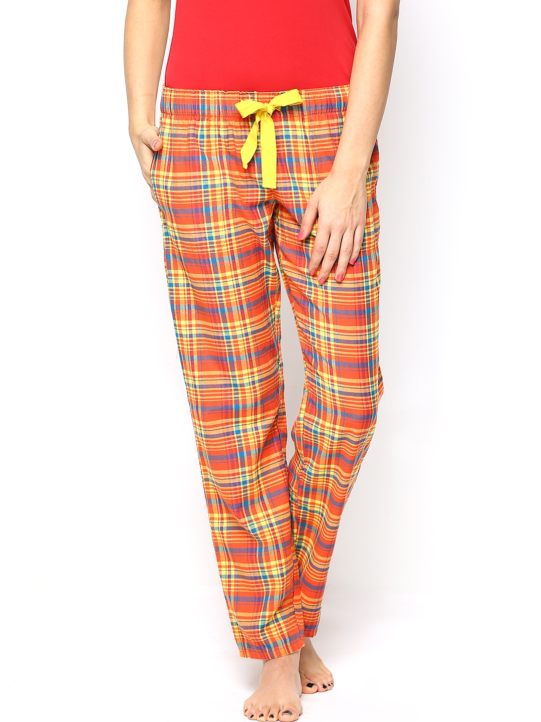 ladies checked lounge pants