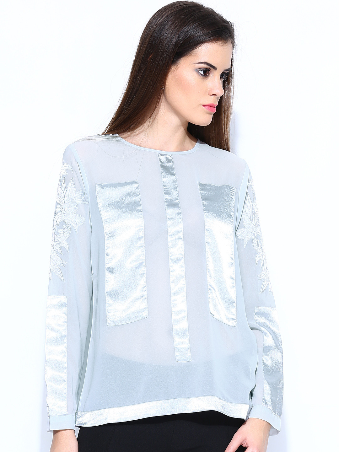 Buy Vero Moda Women Grey Sheer Top Tops for Women 548094 Myntra