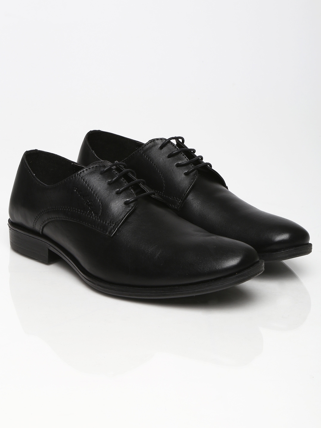 red tape mens black leather formal shoes