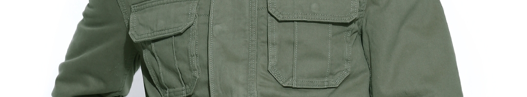 Buy Indian Terrain Men Olive Green Padded Jacket - Jackets for Men ...