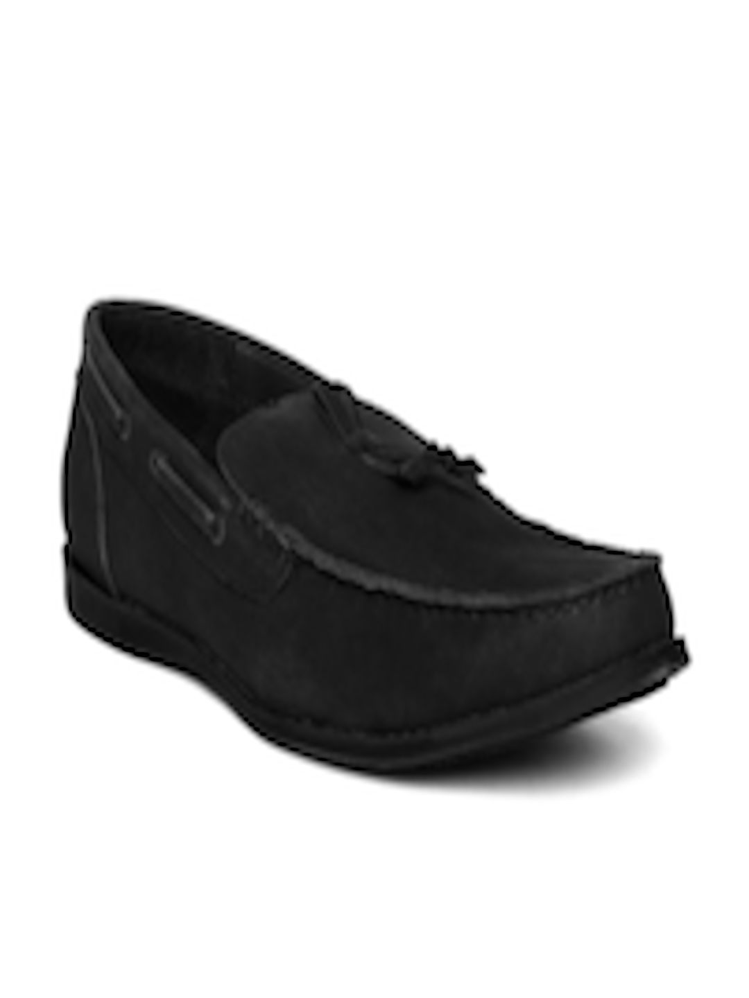 Buy Mast & Harbour Men Black Leather Boat Shoes - Casual Shoes for Men ...