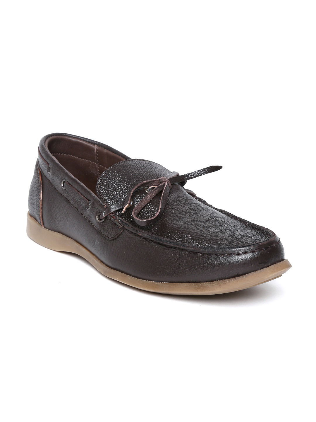 Buy Mast & Harbour Men Brown Leather Boat Shoes Casual Shoes for Men