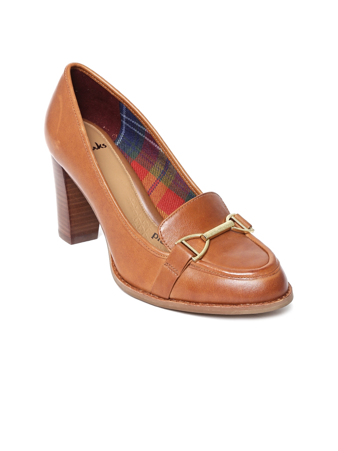 Buy Clarks Women Leather Tan Brown Heels - Heels for Women 590684 | Myntra