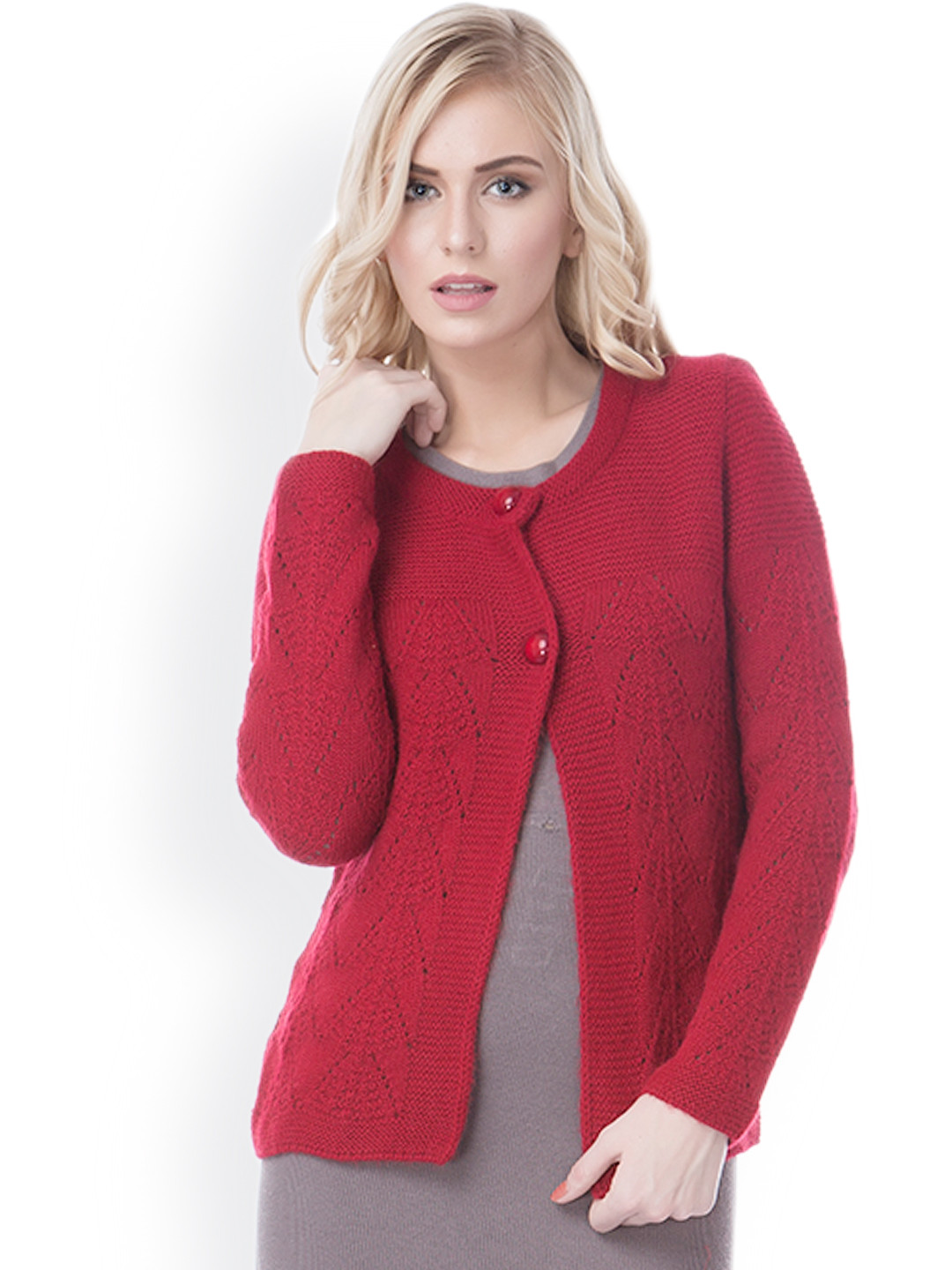 Buy Virsa Women Red Cardigan Sweaters for Women 599561 Myntra