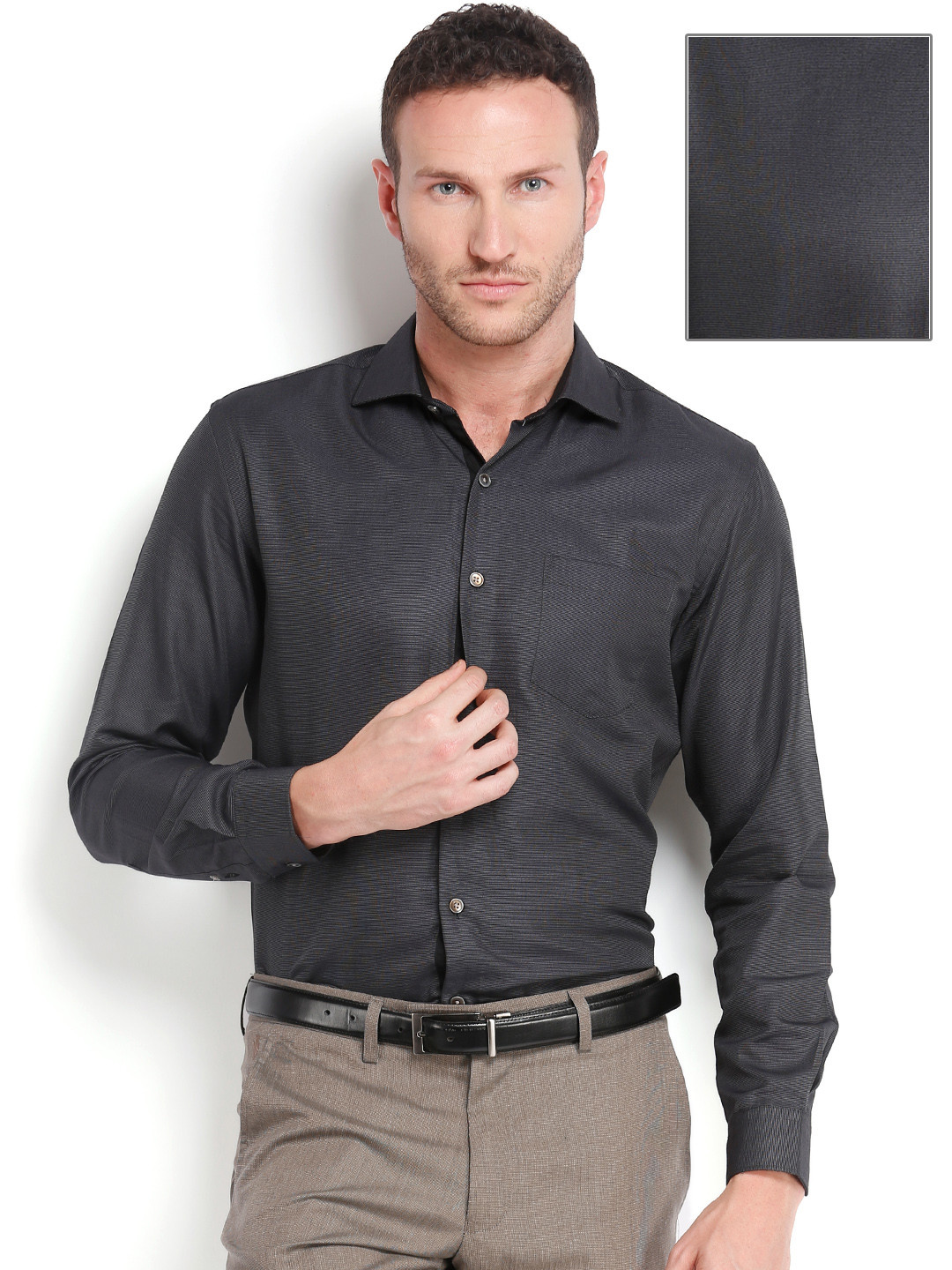 Buy Black Coffee Men Charcoal Grey Formal Shirt Shirts for Men 602019 Myntra