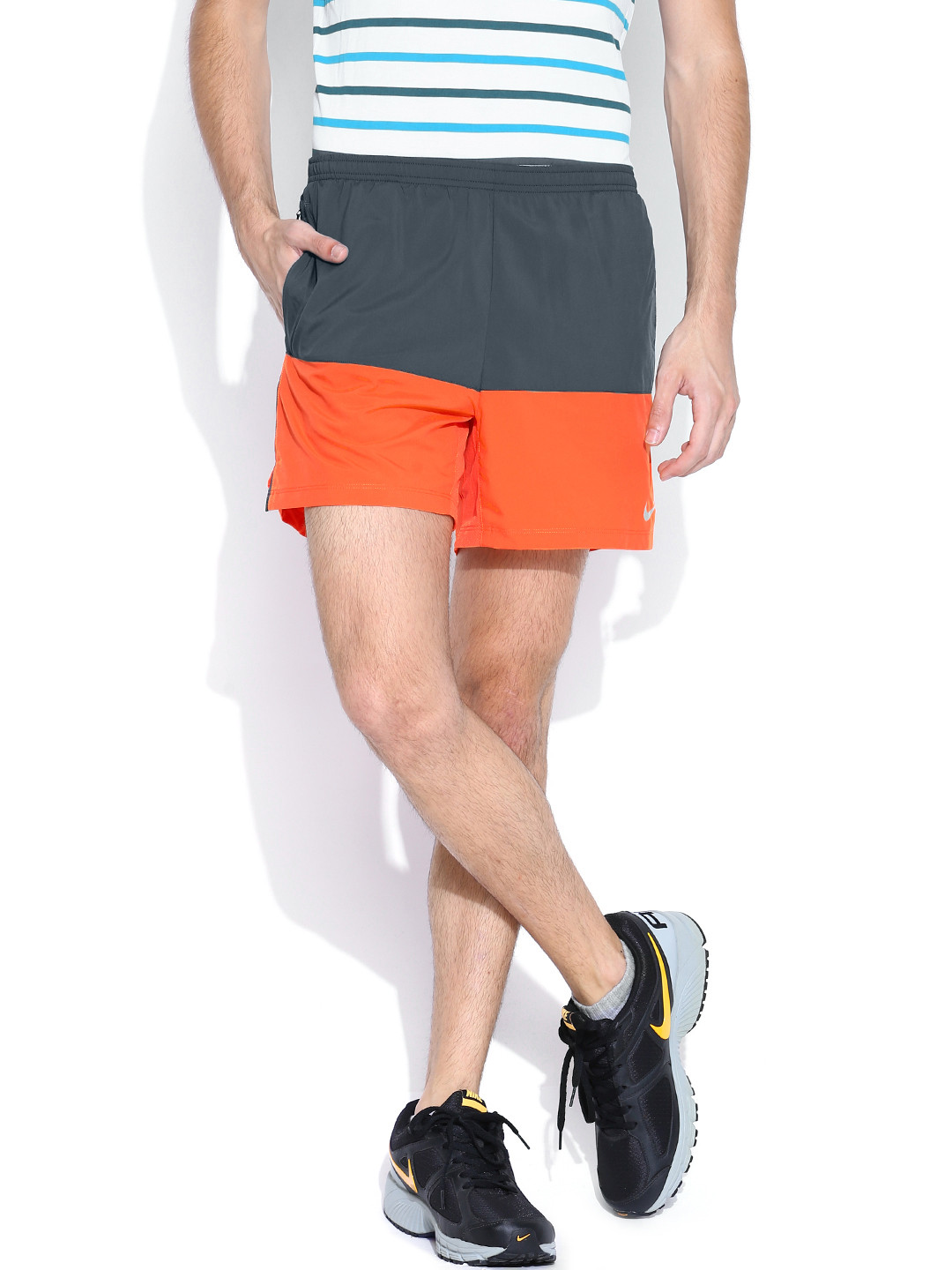 Buy Nike Men Grey & Orange Shorts Shorts for Men 605301 Myntra