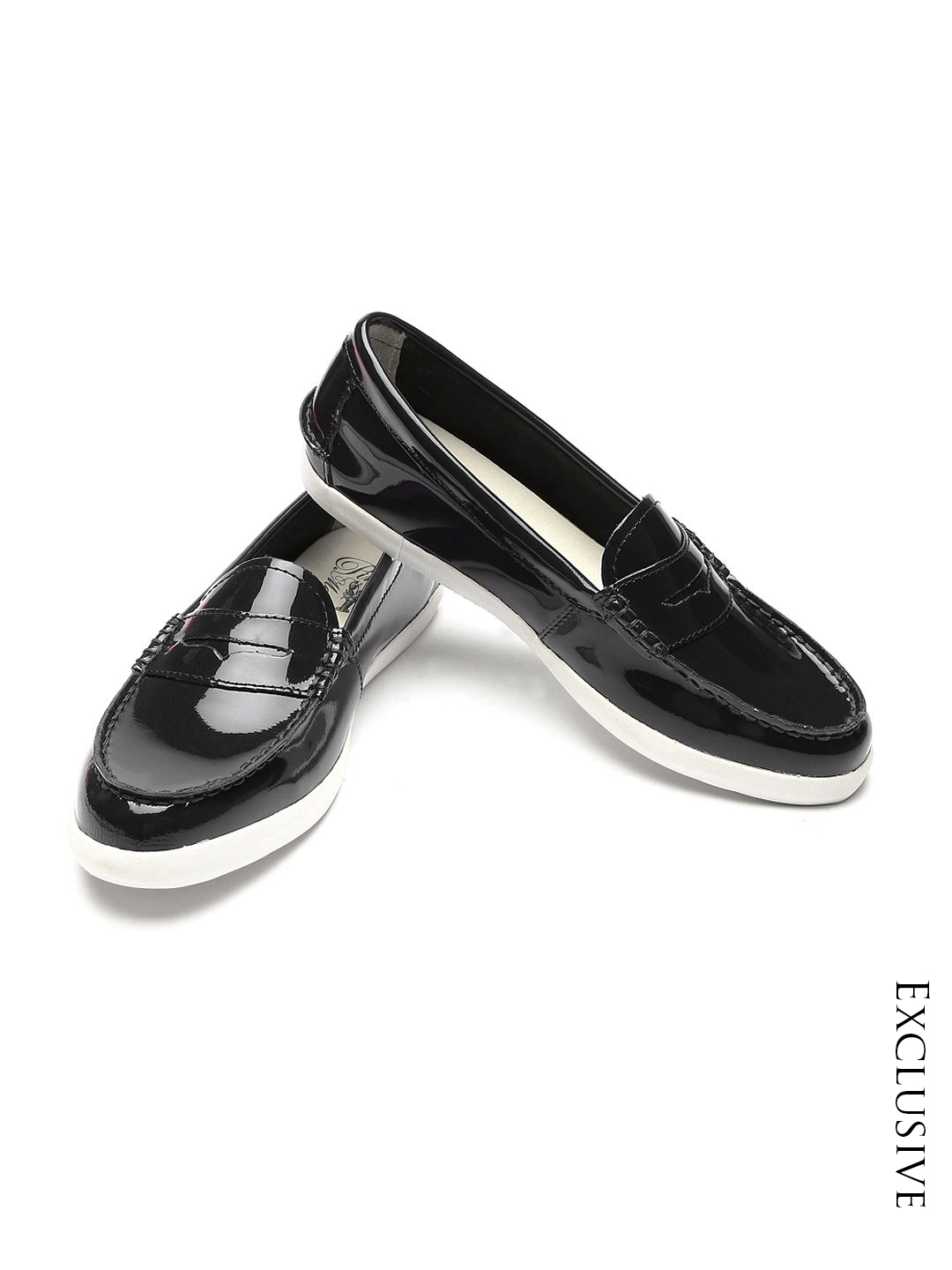 Buy Cole Haan Women Black Patent Leather Loafers Casual Shoes for