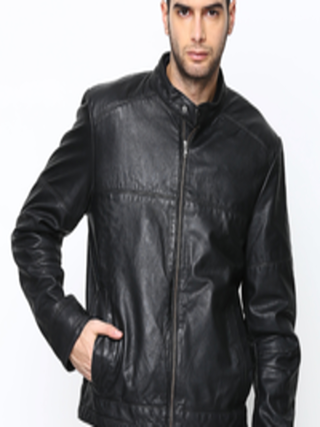 Buy BARESKIN Men Black Leather Jacket - Jackets for Men 614898 | Myntra