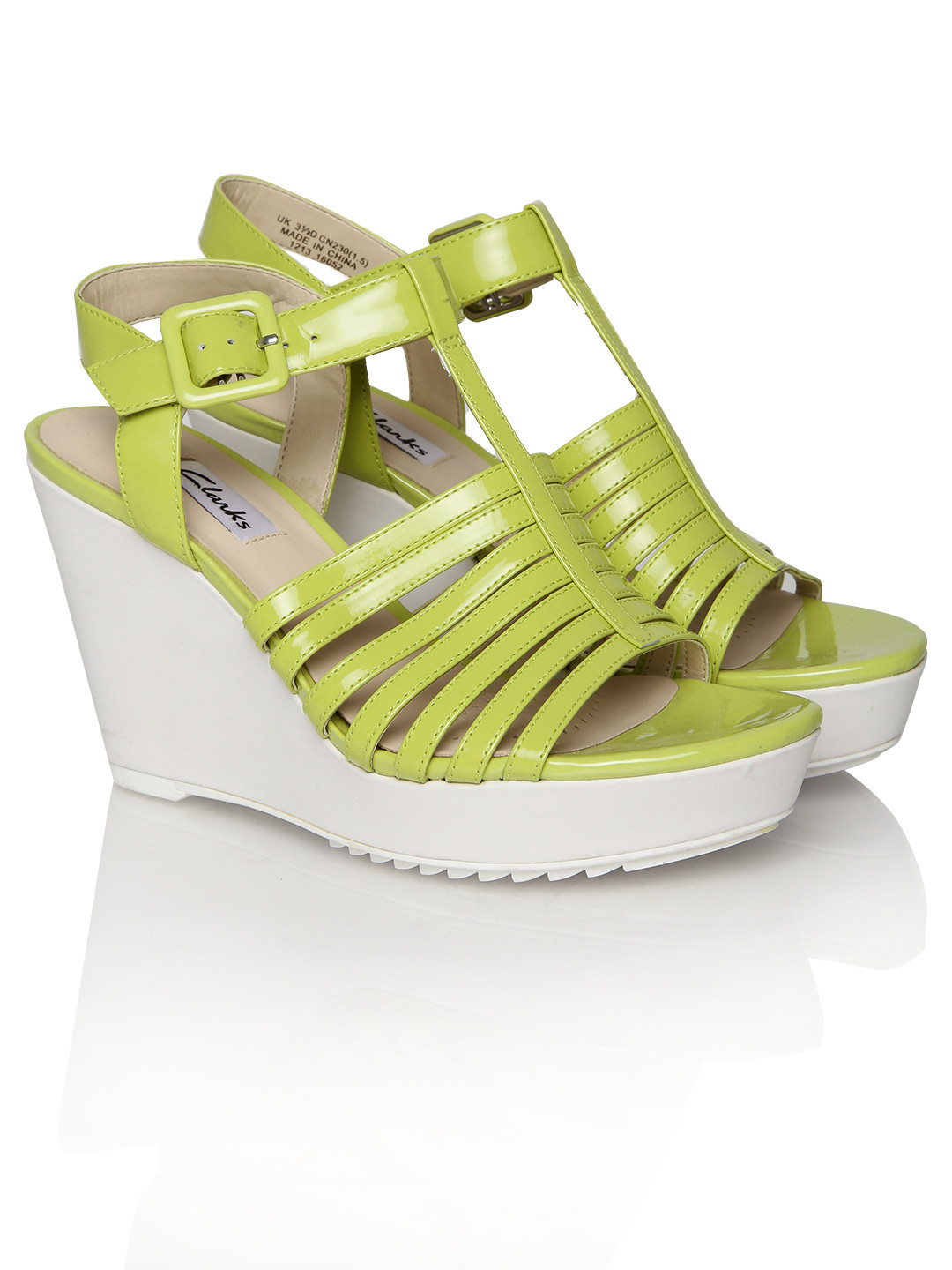 Buy Clarks Women Lime Green Leather Wedges Heels for Women 615493