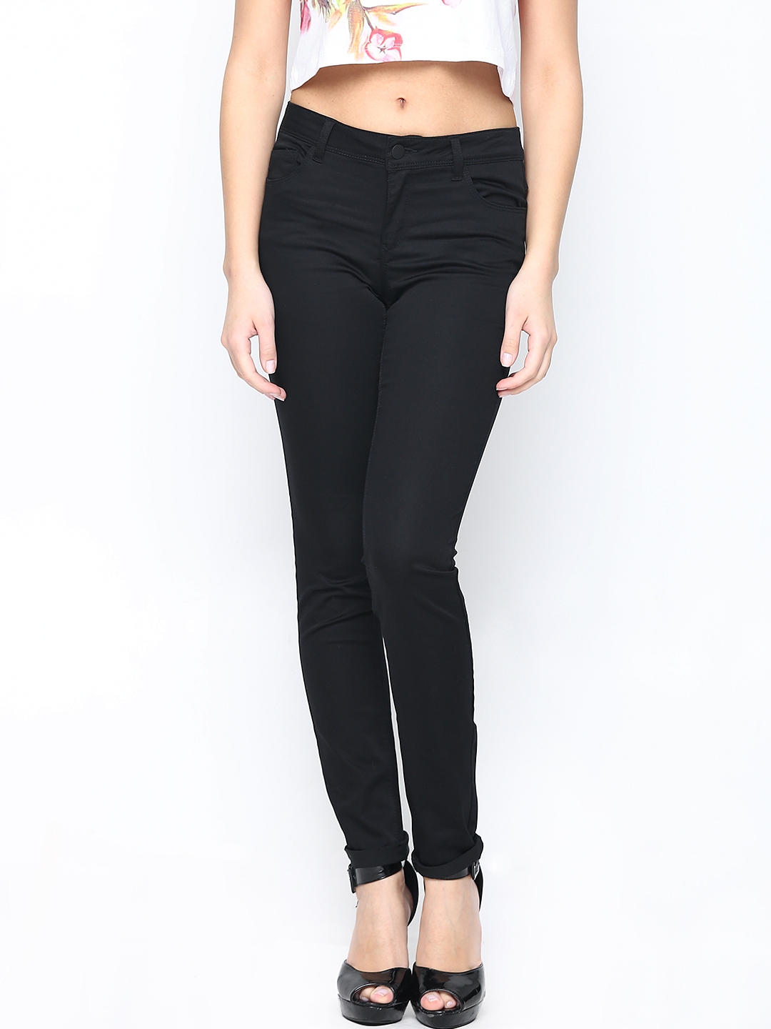 Buy ONLY Women Black Trousers - Trousers for Women 621902 | Myntra