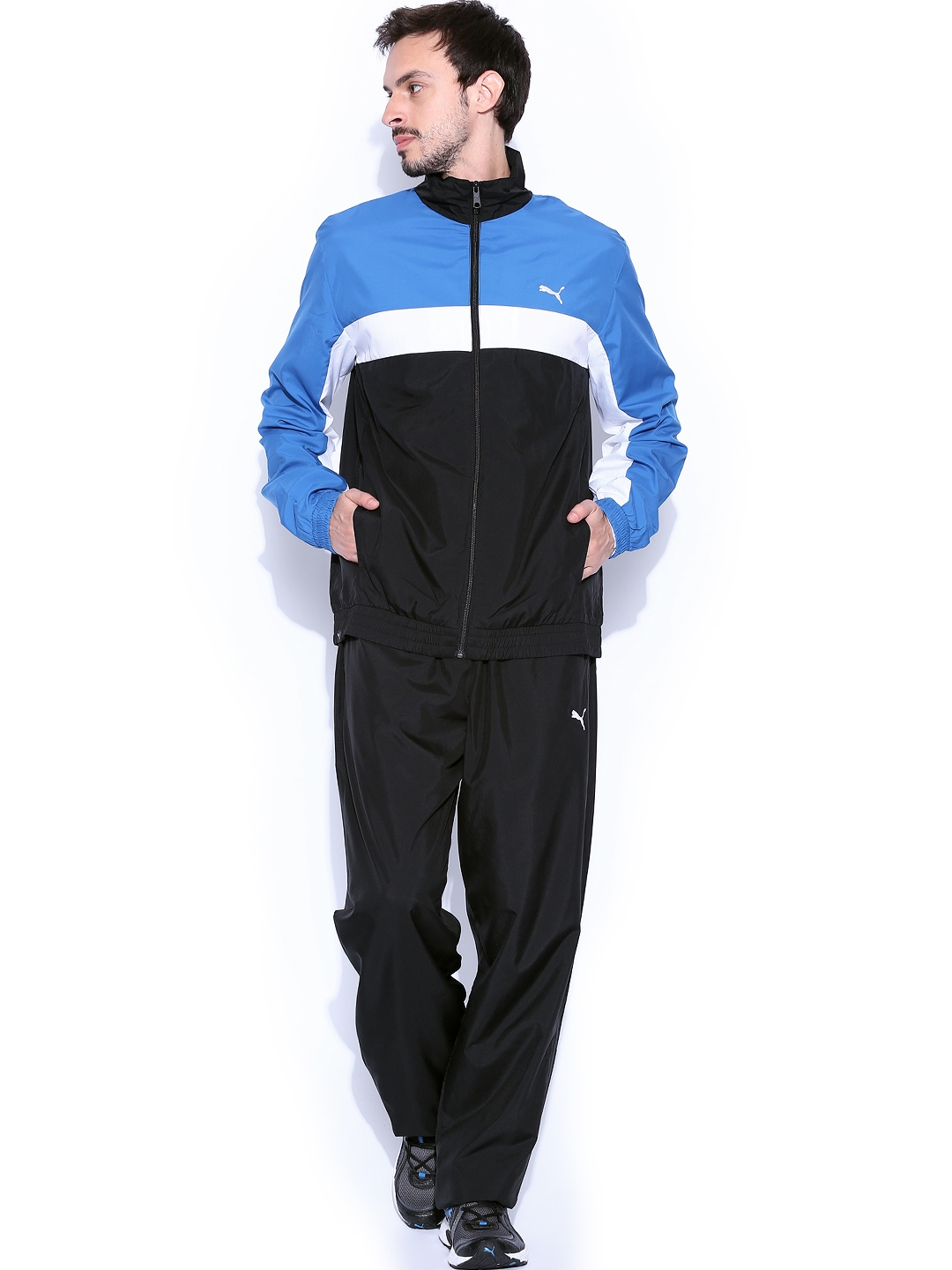 black and white puma tracksuit