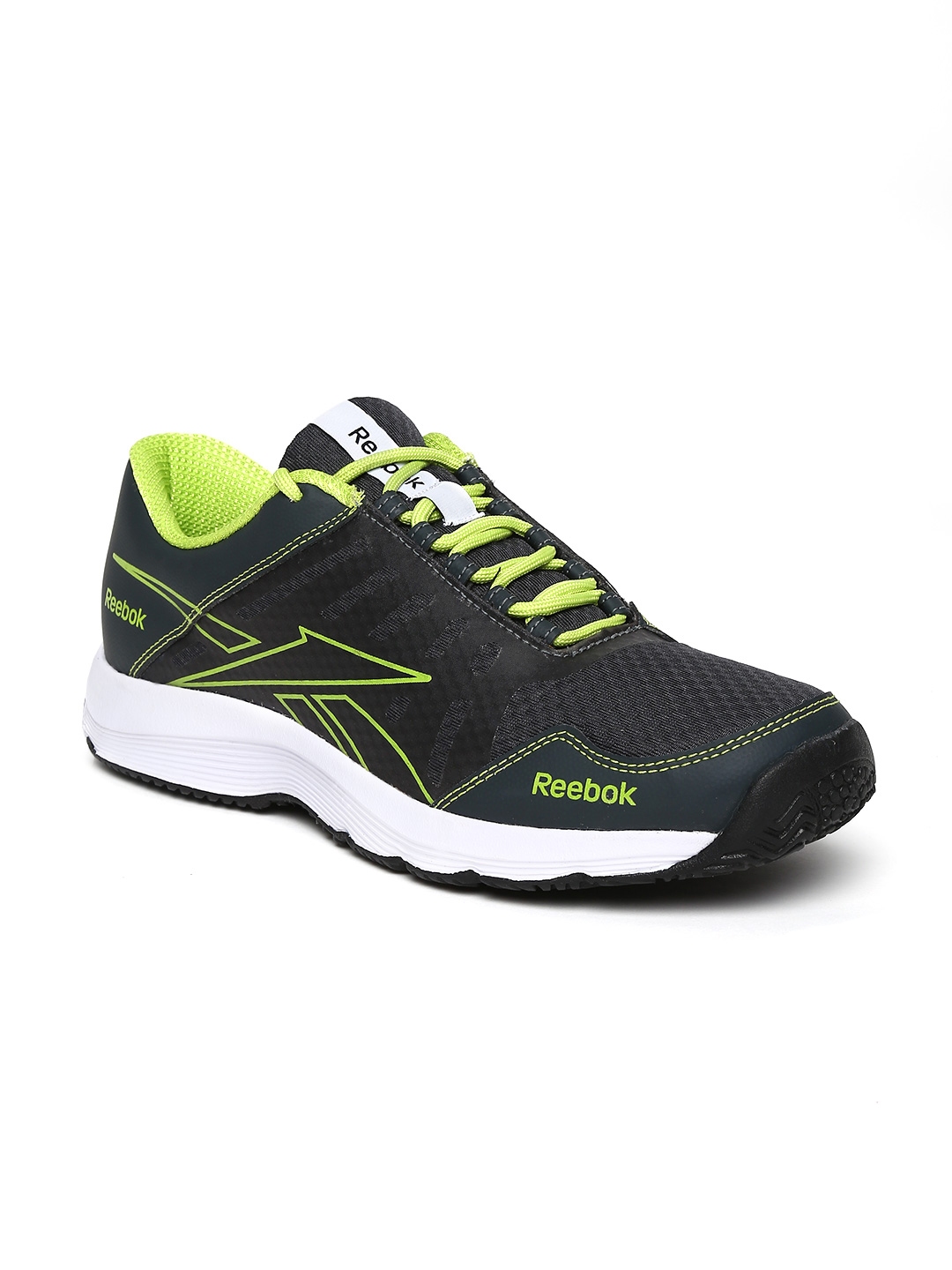 reebok black and green shoes