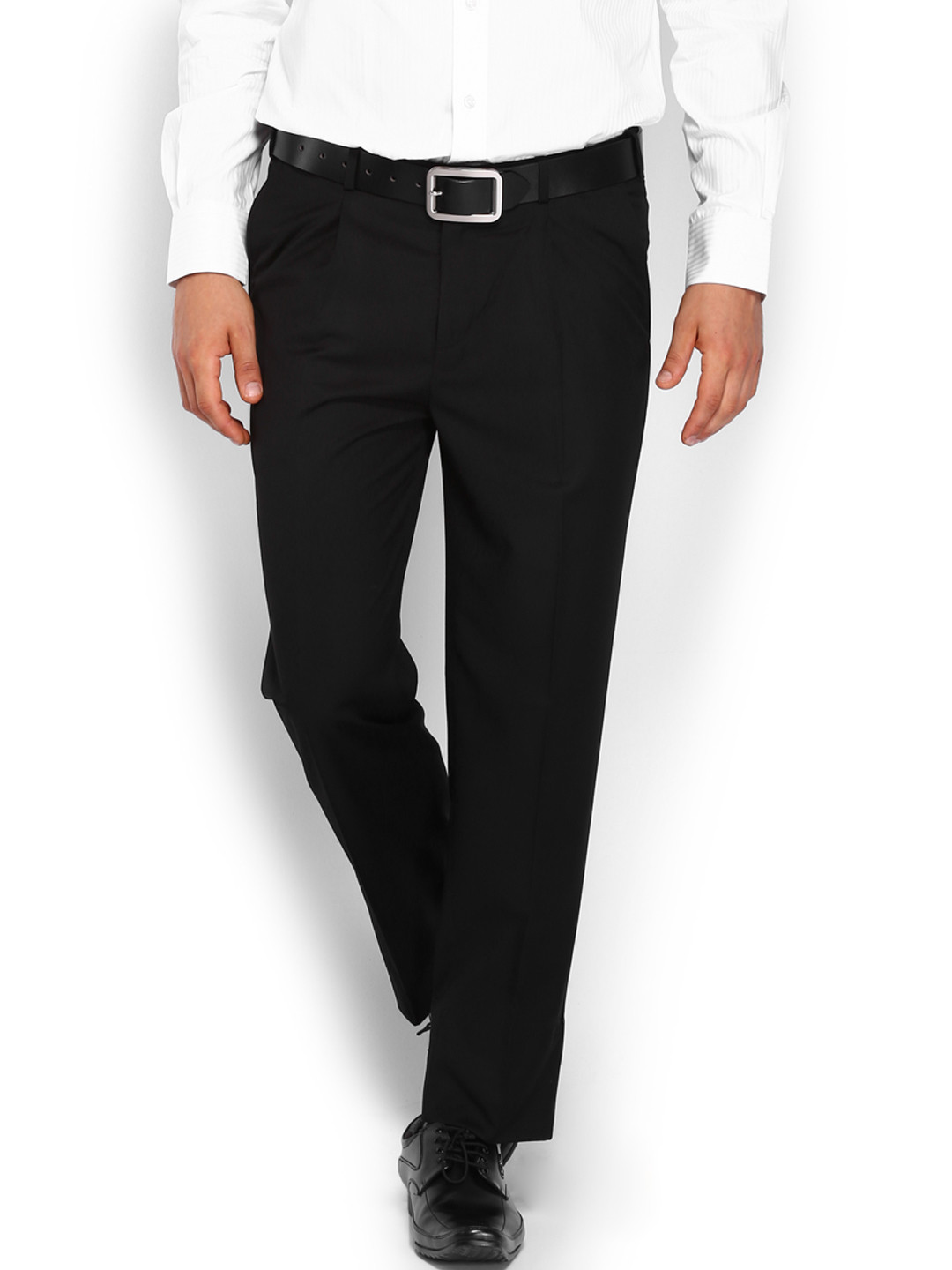 Buy Wills Lifestyle Men Black Formal Trousers Trousers for Men 664738