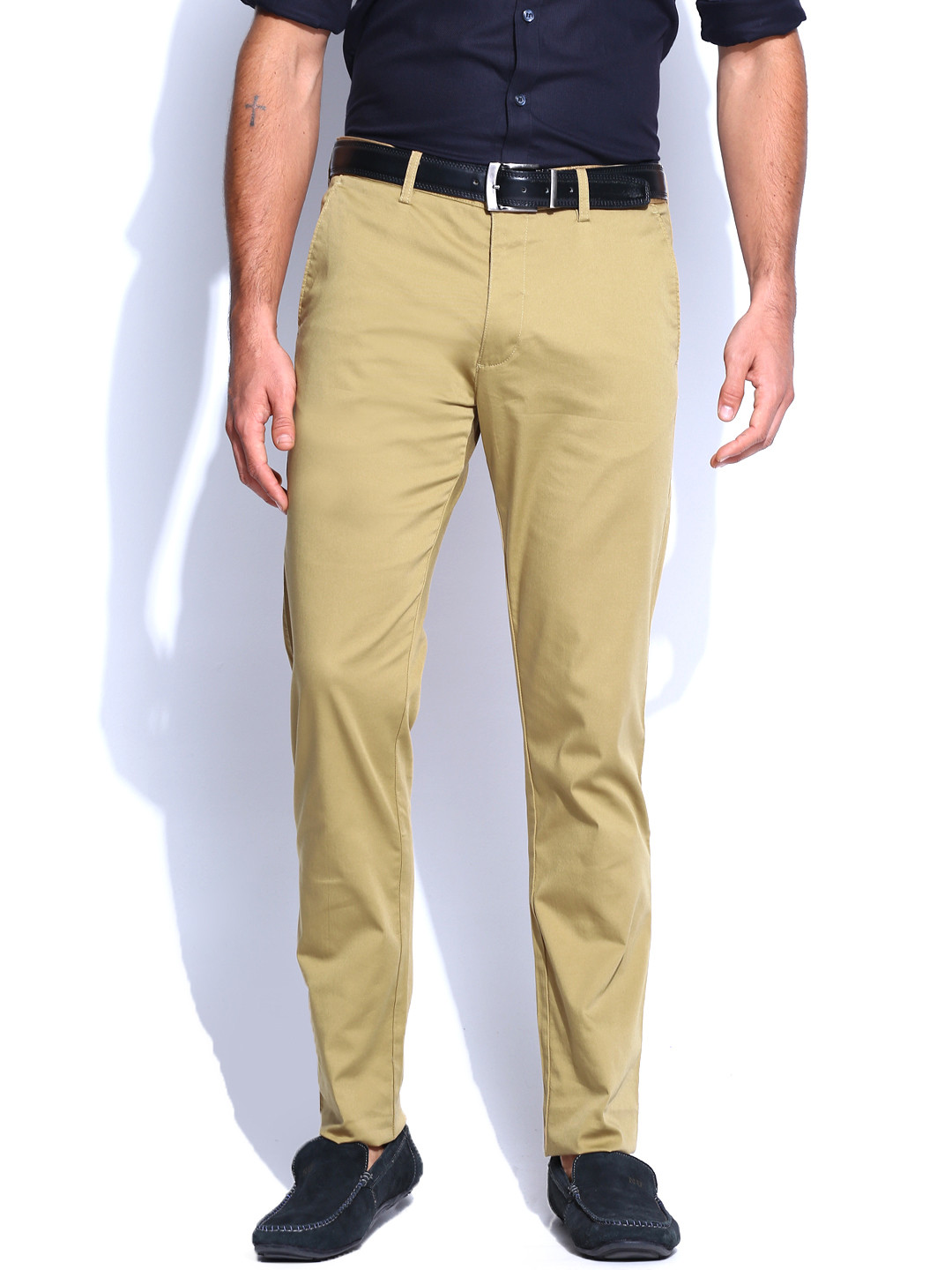 Buy Allen Solly Men Khaki Ultra Slim Fit Trousers Trousers for Men