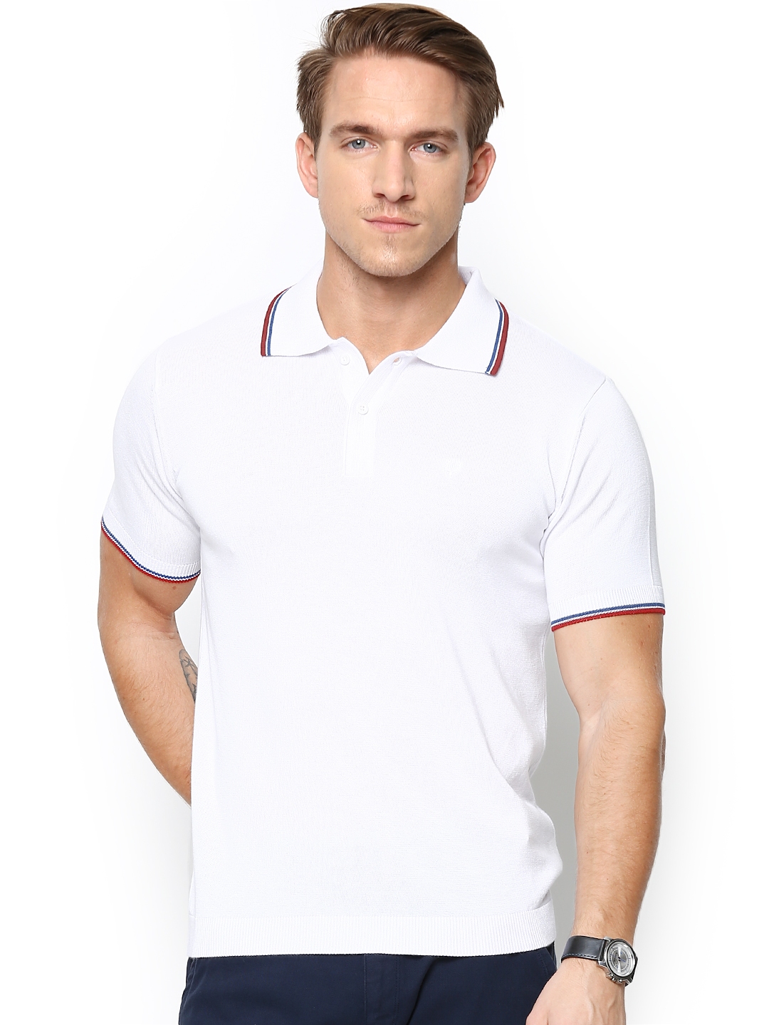 Buy Allen Solly White Polo Pure Cotton T Shirt - Tshirts for Men 666491 ...